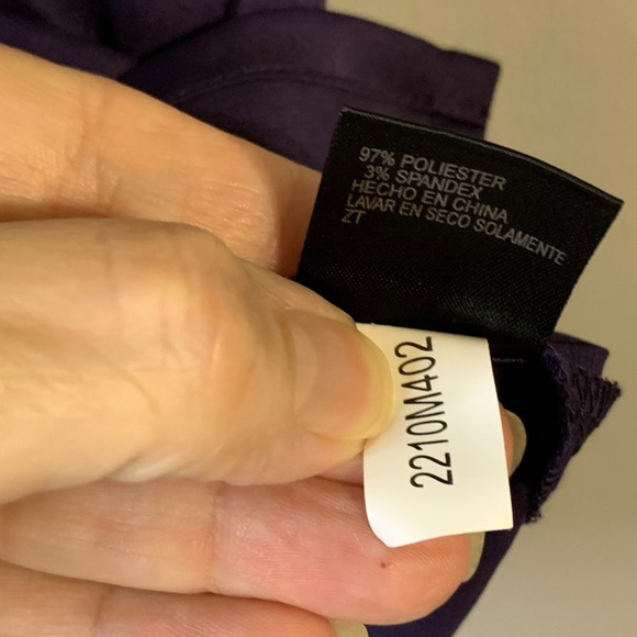 Alex Marie Ruffle Blouse Sleeveless Button Down Top Elegant Eggplant Purple S - Picture 10 of 10